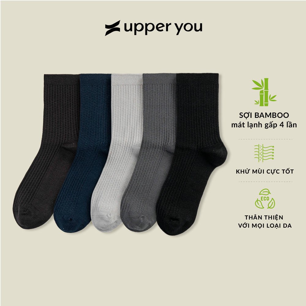 Hộp 5 Tất Công Sở Bamboo – Combo 5 Cổ Trung