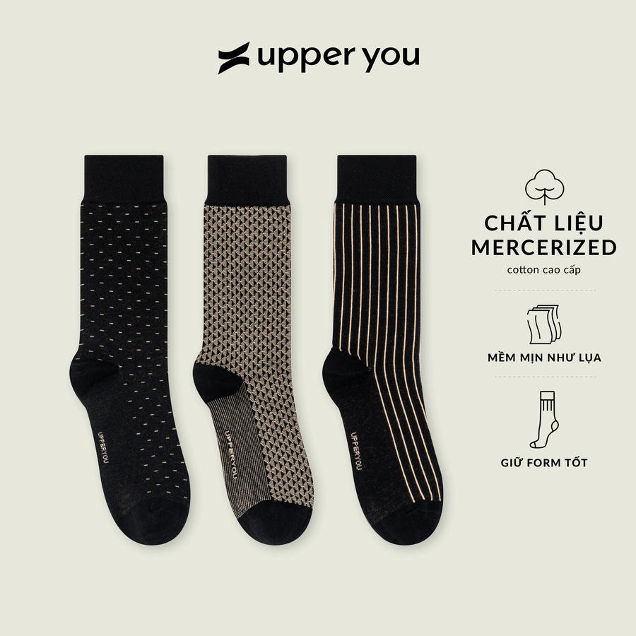 Tất Vớ Giày Tây Đen Hoạ Tiết Cao Cấp